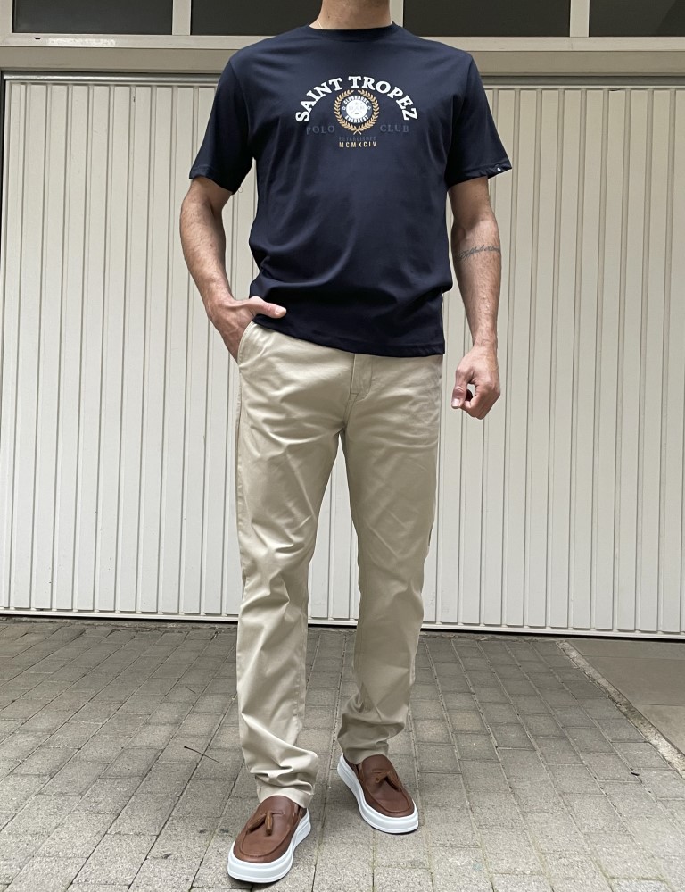 Everbest ανδρικό μπλε Tshirt με τύπωμα 242808 φωτογραφία